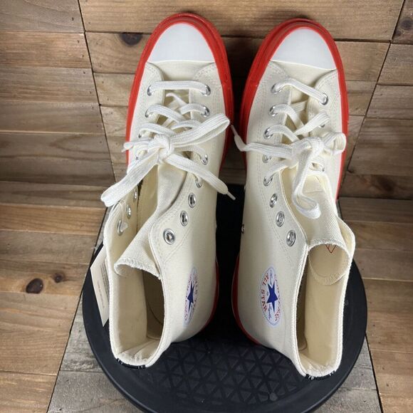 Converse Chuck Taylor All-Star 70 Hi CDG PLAY White Red Mens Sz 10 Womens Sz 12 - Picture 5 of 10